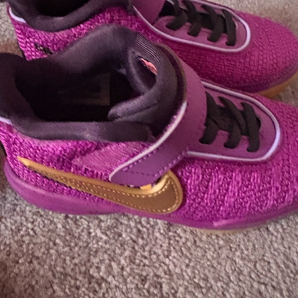 Kids Pink and Gold Nike Shoes